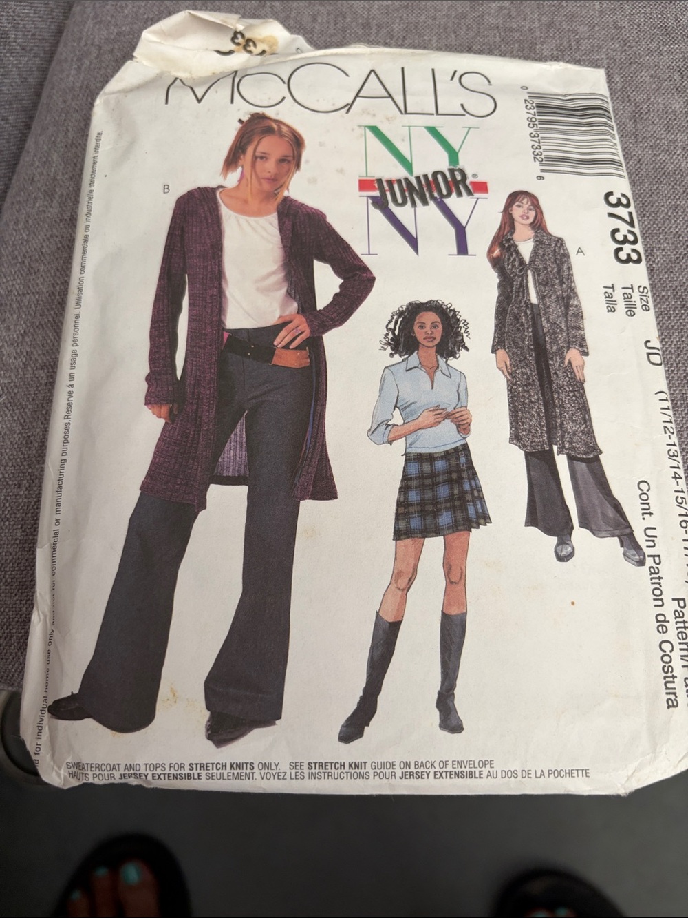 McCALL'S Plum Knit Long Cardigan - Boot Cut Styling